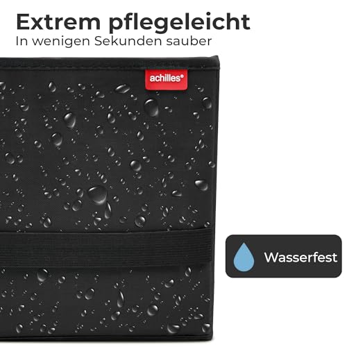 achilles Einkaufstasche faltbar, Smart-Box zum Einkaufen, Tragetasche, Aufbewahrungs-Organizer, Picknickkorb, Transportkiste, Tragekorb, Wieder verwendbare Einkaufsbox, schwarz, 37 cm x 23 cm x 21 cm
