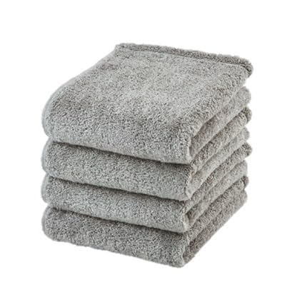 フェイスタオル4枚セット スーパーZEROパイル使用 (色:グレー) 泉州こだわりタオル