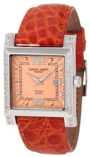 Charles-Hubert- Paris Womens Diamond Stainless Steel Case Quartz Watch #18310-PCC