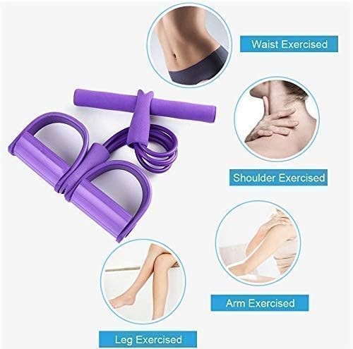 Image of Pull Reducer Training Bands - 4 Tubes Body Pedal Exerciser Yoga Exercise, Arm Exercise, Tummy Body Building Training Men and Womens Multicolor, 1pc (Pull Reducer Band)