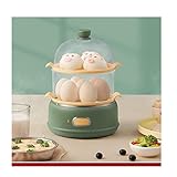 NYKK Eierkocher Eierkocher Haushalt Double-Layer-Multifunktions-Ei-Dampfer Kleines Automatic Power-Off-Ei Custard Maschine Frühstück Artifact (Color : Green)
