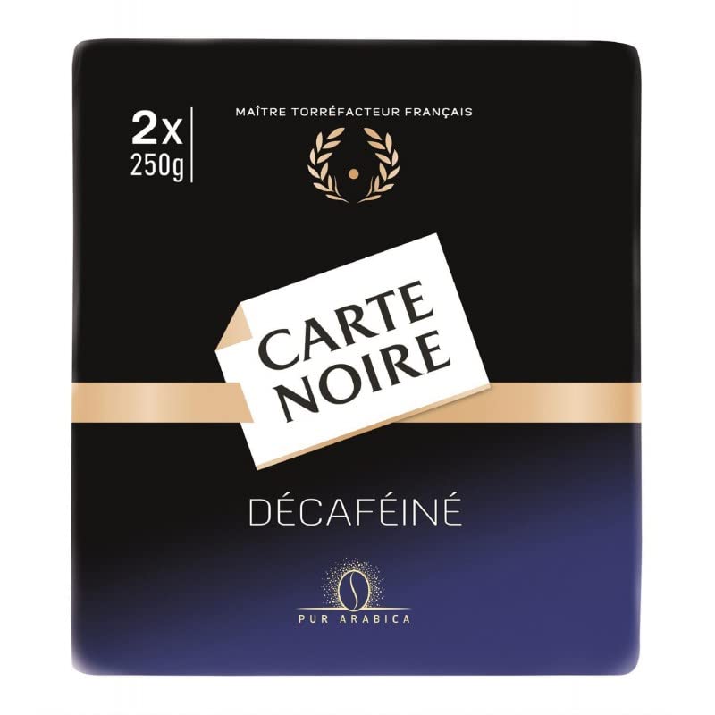 Tarjeta negra – Café molido descafeinado – Sabor con cuerpo y aromático – Envuelto bajo atmósfera protectora – 500 g de puro placer sin cafeína – Paquete de 3