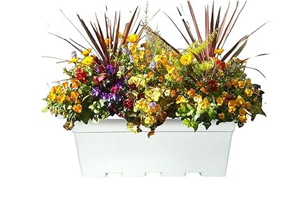 YK PLASTICS Window Planter (Pack of 4) 20inch Rectangular Flower Pot/Pots for Plants/Planters for Home Decor/Garden Decoration Items for Balcony/Flower Pot for Living Room/P (20 INCH) (White) (B0CLRS122R) Amazon Price History, Amazon Price Tracker