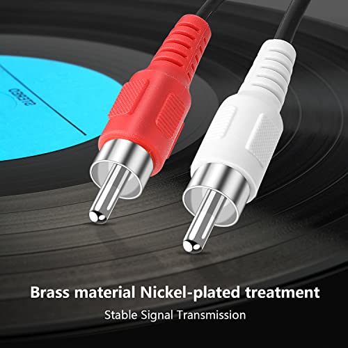 PASOW RCA Cables, 2RCA Male to 2RCA Male Stereo Audio Subwoofer Cable Dual Shielded RCA Cord for Home Theater, HDTV, Amplifier, Hi-Fi Systems, Speakers (6 Feet) - Thumbnail 7