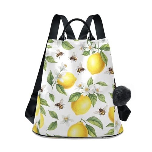 Sac à dos femme blanc antivol à fermeture éclair et pompon tendance