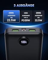 PDBEST Power Bank 50000mAh,3 in 1 Kabel 22,5W Schnellladen Halbfestkörper – Ansicht 3