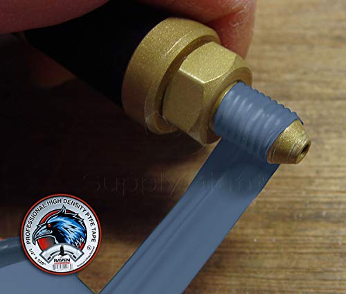 Raven TTC12520G-5 1/2 Inch x 520 Inch Gray Teflon Tape, Seal Pipe Threads, Weather-Resistant, Flexible, Low Dielectric Constant, Non-Toxic and Non-Flammable, Less Sticky on Fingers (5 Pieces)