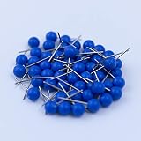 Blue Round decorative Map Pins Sharp points allow pins to be easily inserted and removed 5mm Head, 11 mm Point Pack of 50
