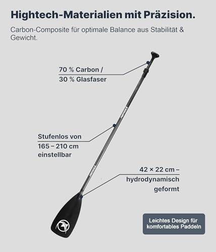 NEMAXX Professional Carbon Speed Paddel 3-teilig für SUP - 4