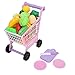 Mini chariot de supermarché Beaucoup de simulation amusante Supermarché Chariot de supermarché Bord lisse en plastique Idéal pour stimuler l'imagination des enfants de 3 ans et plus