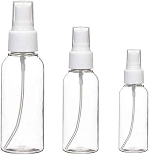 Baoii 3pcs Spray Bottles, 30ml 50ml 100ml Clear Empty Fine Mist Plastic Travel Atomiser Bottle Set Small Refillable Liquid Containers