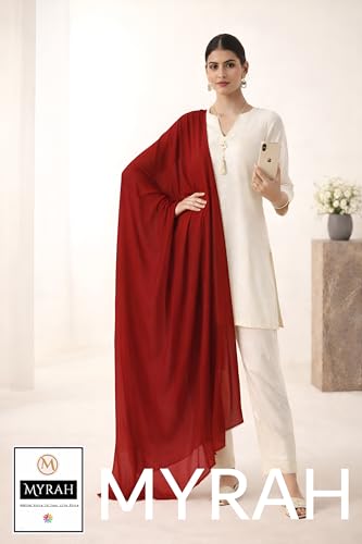 Image of MYRAH Chiffon Solid Casual Daily Use Dupatta For Women's & Girls Length - 2.50 Meter