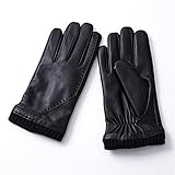 100% cuir YCQYM Gants en Cuir pour Hommes, Conduite équitation en Plein air, Affaires, Hiver