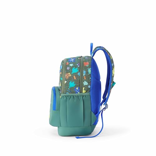 Image of American Tourister Wiggle | 26 Ltrs | 2 Compartments | Bottle Pocket | Ergonomic Padded Back Panel & Shoulder Straps | Kids Backpack | 1 Year International Warranty | Adventure Green