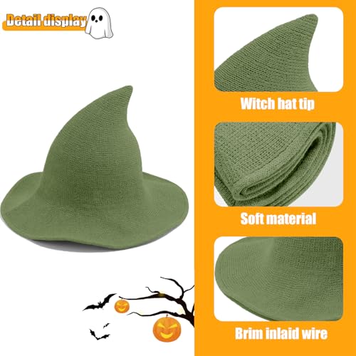 Leuceiy Witch Hat for Women, Wide Brim Foldable Wool Kintted Wizard Hats by Leuceiy - Used condition - Image 4