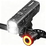 Amazon Tellegante All Aluminum Bike Lights Front and Back, Super Bright 2 Powerful LED Bicycle Lights, 6000mAh USB C Rechargeable Bike Headlight, Smart Brake Bike Taillight, IPX6 Waterproof for Road Mountain #ad