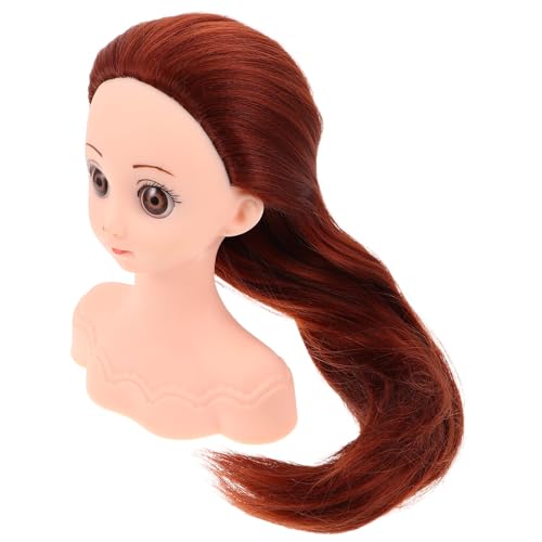 Yardwe Hair Styling Mannequin Head with Soft Synthetic Brown Hair