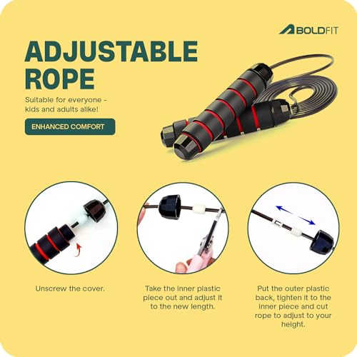 Boldfit Skipping Rope For Men & Women Adjustable Jumping Rope For Men Gym Rope/Exercise Rope For Men Workout (Image - 3)