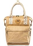 Monaco di Bavaria Papero ® Rucksack 2 in1 aus Kraft Papier waschbar recycelbar LYNX I | Leicht, Robust, Wasserfest- vegan und nachhaltig | Ultraminimalistisch Handtasche Bagpack (hellbraun)