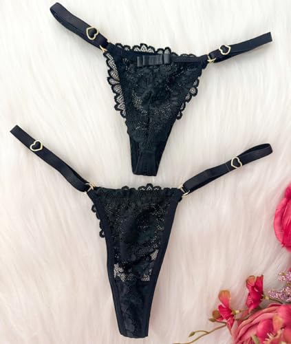 Calcinha Fio do Amor com Regulagem (BR, Alfa, Único, Regular, Preto)