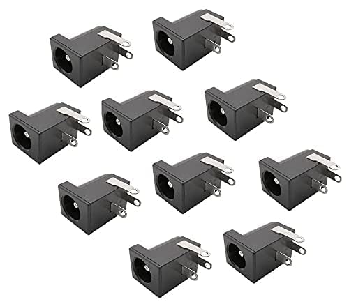 12V DC Female Power Supply Jack Socket Connector with Round Panel PCB Mount (Pack of 10)-image-8