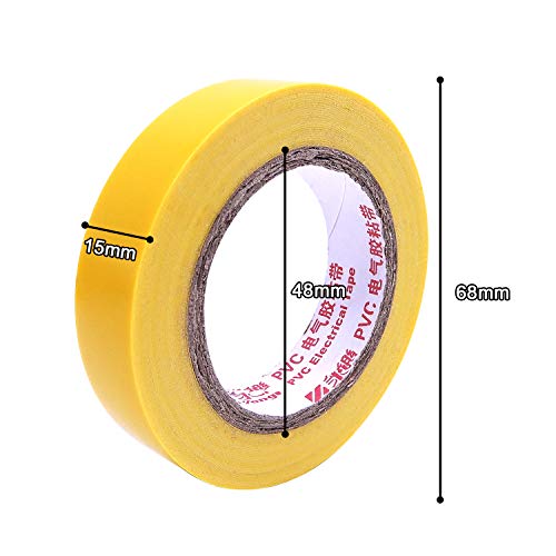 Image of Maveek Electrical Insulation Tape, PVC Vinyl Electrical Tapes with Rubber Based Adhesive, Heat Resistant, Flame Retardant, Waterproof(6 Rolls,Yellow)