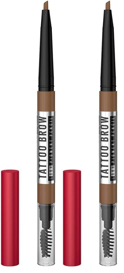 Image of Maybelline Tattoo Brow 36 Hr Brow Pencil, Natural Brown (Pack of 2)