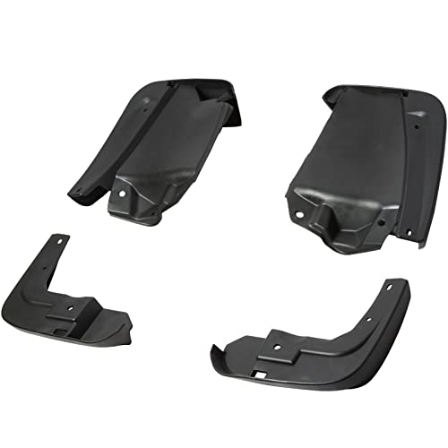 Splash Guard Compatible With 2012-2014 Honda Civic 4Dr, Factory Style Pu Black Bodykit By Ikon Motorsports, 2013 #TOP3