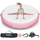 FBSPORT 空気注入式 エア体操マット トレーニングマット 3.3フィート ポンプ付き 厚さ8インチ 体操マット 自宅/トレーニング/チアリーディング/ヨガ/水用 (ピンク)