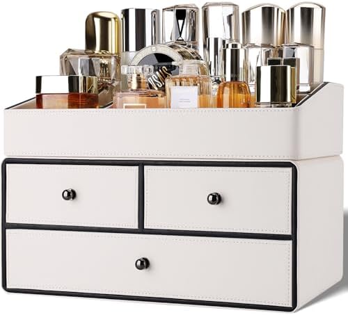 GORESE Organizador de Maquillaje, 2 Pisos 3 Cajones Organizador d...