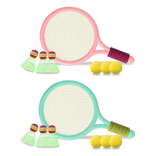 Kinder Federballset und Tennisschläger - Badminton Racket Spielzeug,...