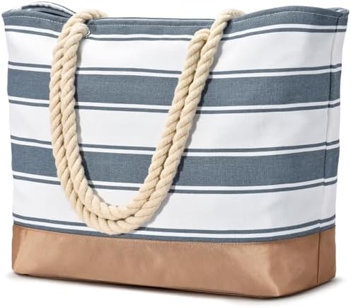 oscaurt Strandtasche Tote Bag mit Reißverschluss Große Shopper Tasche Wasserdicht Badetasche Reisetasche Damen Handtasche Umhängetasche Geschenke für Frauen