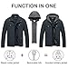 Pursky Mens Military Jacket Trucker Jackets for Men Fashion Bomber Men's With Hood Cotton Work Cargo Pockets Outwear Dark Blue XL