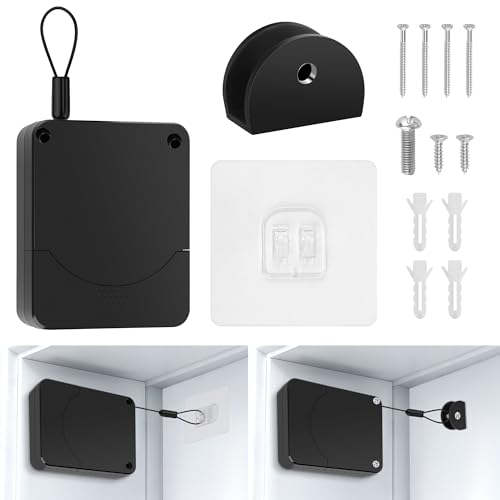 Retractable Automatic Door Closer, Catcan Automatic Door Closer Includes 2 Installation Methods with 3.3lb Powerful Pull, Quiet Closure Universal Fit for Bedroom Home Office Doors