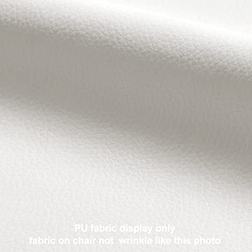 Duhome Modern Home Office Chair，Cute White Desk Chair With Gold Base, Pu Leather Task Chair Computer Chair Rolling Chair With Wheels, Armless Vanity Chair For Teens #TOP6