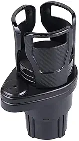 Suporte multifuncional 2 em 1, suporte para copo de carro, adaptador expansor, extensor de montagem com base ajustável giratória de 360° até 15 cm