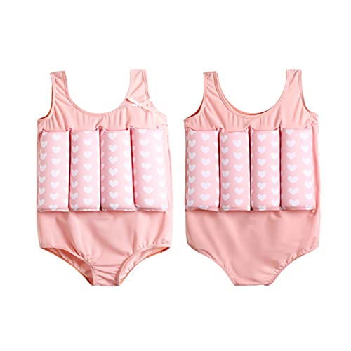 Foto von YAGATA Badeanzug mit Schwimmhilfe Mädchen Jungen Float Suit Kinder Badeanzug Baby Maedchen Bojenanzug Schwimmanzug verstellbarem Auftrieb Bademode Bojenbadeanzug, Rosa, 90