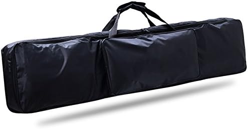 88 Key Piano Keyboard Gig Bag, Waterproof 88-Key Keyboard Case Nylon Extra Pockets for Electric Piano with Adjustable Portable Backpack Straps 52 x 12 x 6in (Black01)