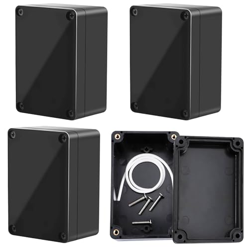 4 Pezzi Scatola di Giunzione Esterna, 100x68x50 mm Giunzione Cavi Custodia Elettronica, Scatola di Derivazione IP65 Impermeabile, ABS Cassetta Elettrica Esterna Quadro Elettrico Interno & Esterna