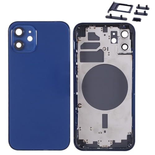 Chassis arrière pour iPhone 12 bleu avec coque et tiroir SIM