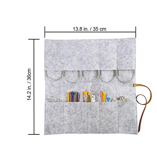 Exquiss Knitting Needles Set-11 Pcs Lace Circular Stainless Steel Circular Knitting Needles+9 Pcs Aluminum Crochet Hooks+Knitting Weaving Tools for Knitting Beginners