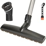 Portek Hardwood Brush Head Intended for Miele Canister Vacuum Cleaners, Vacuum Attachment 12" Floorhead with Soft Horsehair Bristles for Hard Floors, 2.5" Low Height Fits Under Low Furniture
