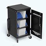 POCHAR 30 Unit Device Charging Station for Chromebook, iPad, 14'' Laptop - Charging Cart with Charger Cable Management, Circuit Breaker, Grounding Protection, Assembly Required