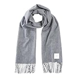 [matti totti] 04.Lグレー カシミヤ マフラー カシミア 100% 大判 厚手 レディース 無地 ストール 女性 ロング ギフト プレゼント A0015B-4