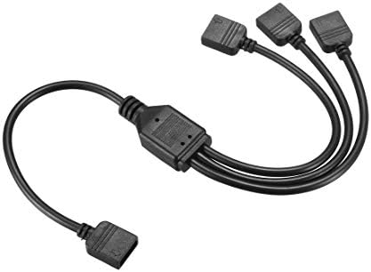 sourcing map RGB Splitter Cable 1 Female to 3 Female 4 Pins Extension Connector Cord Wire for 5050 3528 LED Light Strips 30cm Length