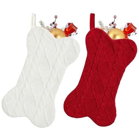 Large Bone Shape Dog Christmas Stockings Cover