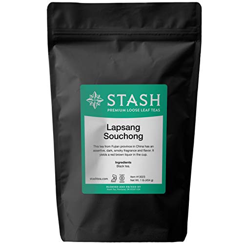 Stash Tea Lapsang Souchong Black Loose Leaf Tea 16 Ounce Pouch Loose Leaf Premium Black Tea for Use with Tea Infusers Tea Strainers or Teapots, Drink Hot or Iced, Sweetened or Plain