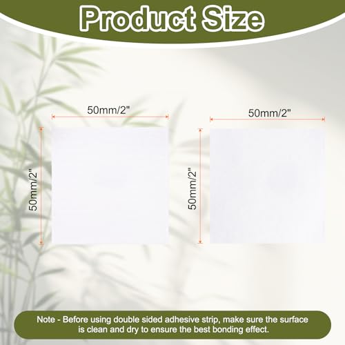Image of HARFINGTON 24set Hook and Loop Strips with Adhesive 2 inchx2 inch Double Sided Hook and Loop Tape Nylon Self Sticky Fastener for Home Office Car, White