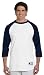 Champion Men's Raglan Baseball T-Shirt, White/Navy, Small