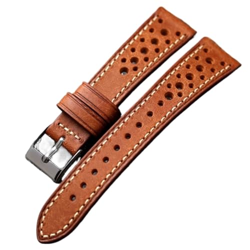 GeRnie Handmade Cowhide Leather Watch Strap 18 20 21 22MM Green Brown Gray Men's Ultra-Thin Genuine Leather Watch Bracelet (Colo